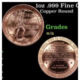 1oz .999 Fine Copper Bullion Round - Second Amendm