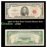 1963 $5 Red Seal United States Note Grades vf++