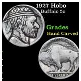 1927 Hobo Buffalo Nickel 5c Grades Hand Carved
