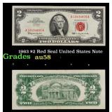 1963 $2 Red Seal United States Note Grades Choice
