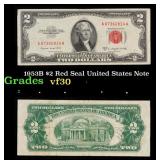1953B $2 Red Seal United States Note Grades vf++