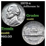 1970-s Jefferson Nickel 5c Grades GEM+ Unc
