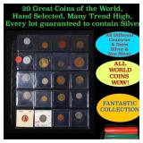 20 Great Coins of the World, hand selected, many t