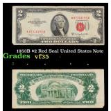 1953B $2 Red Seal United States Note Grades vf++
