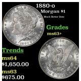 1880-o Morgan Dollar $1 ms63+ SEGS