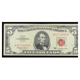 1963 $5 Red Seal United States Note Grades xf