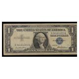 1957 $1 Blue Seal Silver Certificate Grades vf+