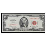 1963 $2 Red Seal United States Note Grades Choice