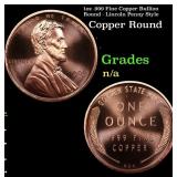 1oz .999 Fine Copper Bullion Round - Lincoln Penny