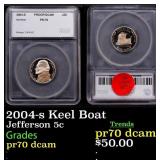 2004-s Keel Boat Proof Jefferson Nickel 5c pr70 dc
