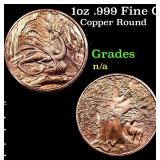 1oz .999 Fine Copper Bullion Round - Dragon style