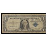 1957A $1 Blue Seal Silver Certificate Grades f+