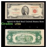 1953A $2 Red Seal United States Note Grades vf++