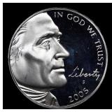 2005-s Bison Proof Jefferson Nickel 5c Grades GEM+