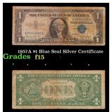1957A $1 Blue Seal Silver Certificate Grades f+