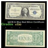 1957B $1 Blue Seal Silver Certificate Grades vf++