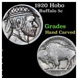 1920 Hobo Buffalo Nickel 5c Grades Hand Carved