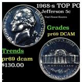 1968-s Proof Jefferson Nickel TOP POP! 5c Graded p