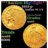 ***Major Highlight*** 1913-p Gold Indian Quarter E