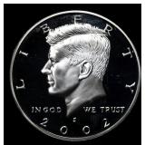 2002-s Silver Proof Kennedy Half Dollar 50c Grades