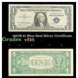 1957B $1 Blue Seal Silver Certificate Grades vf++