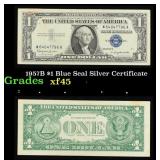 1957B $1 Blue Seal Silver Certificate Grades xf+