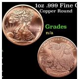 1oz .999 Fine Copper Bullion Round - Walking Liber