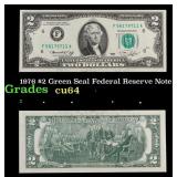 1976 $2 Green Seal Federal Reserve Note Grades Cho