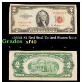 1953A $2 Red Seal United States Note Grades xf