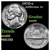 1970-s Jefferson Nickel 5c Grades GEM+ Unc
