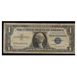1957B $1 Blue Seal Silver Certificate Grades vf+