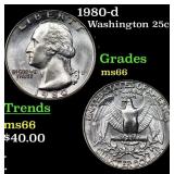 1980-d Washington Quarter 25c Grades GEM+ Unc