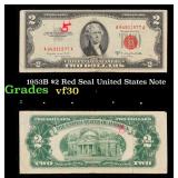 1953B $2 Red Seal United States Note Grades vf++