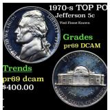 1970-s Proof Jefferson Nickel TOP POP! 5c Graded p