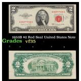 1953B $2 Red Seal United States Note Grades vf++