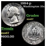 1984-p Washington Quarter 25c Grades GEM++ Unc