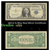 1957A $1 Blue Seal Silver Certificate Grades vf+