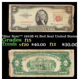 **Star Note** 1953B $2 Red Seal United States Note