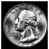 1974-d Washington Quarter 25c Grades GEM+ Unc