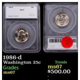 1986-d Washington Quarter 25c ms67 SEGS