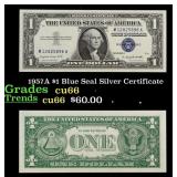 1957A $1 Blue Seal Silver Certificate Grades Gem+