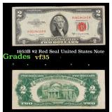 1953B $2 Red Seal United States Note Grades vf++