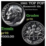 1961 Proof Roosevelt Dime TOP POP! 10c Graded pr70