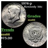 1974-p Kennedy Half Dollar 50c Grades GEM+ Unc