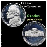 1982-s Proof Jefferson Nickel 5c Grades GEM++ Proo