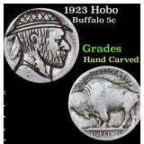 1923 Hobo Buffalo Nickel 5c Grades Hand Carved