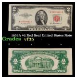 1953A $2 Red Seal United States Note Grades vf++