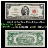 1963A $2 Red Seal United States Note Grades Gem+ C