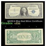 1957B $1 Blue Seal Silver Certificate Grades vf++