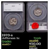 1970-s Jefferson Nickel 5c ms65+ SEGS